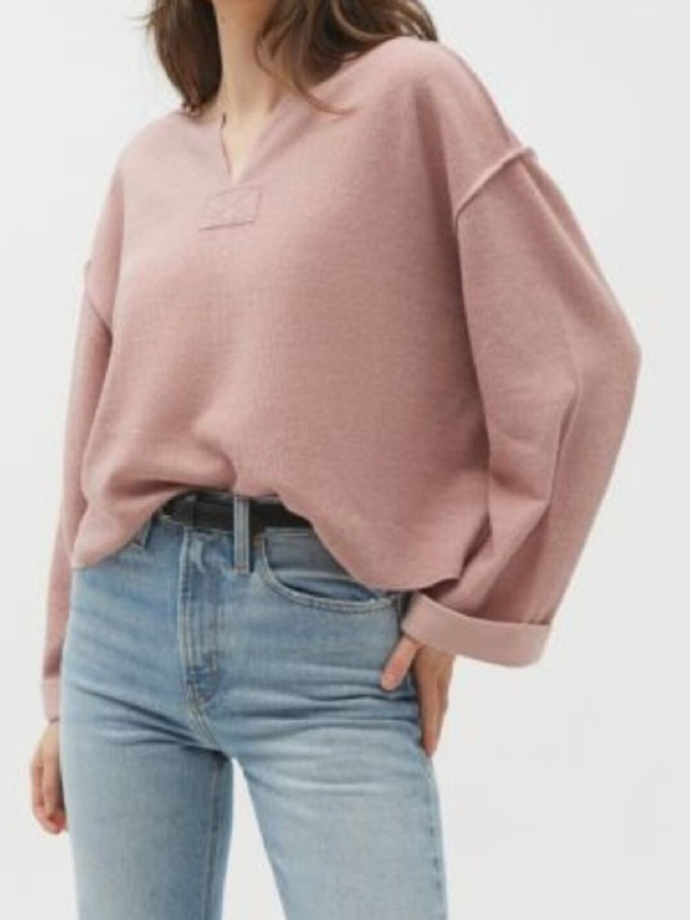 Urban Outfitters UO Jax Inside Out Ribbed Notch Neck Top